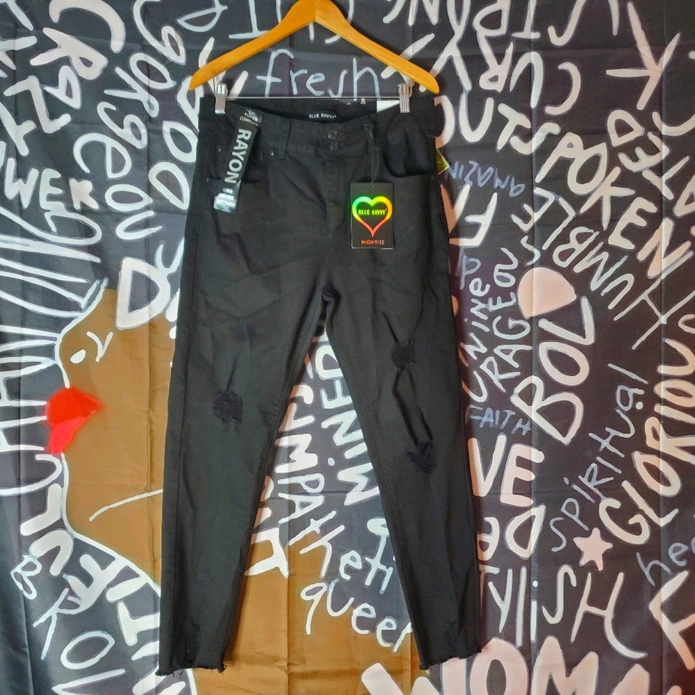 Black Ankle Jeans with rips